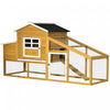 Pawhut 79\" Wooden Chicken Coop, Outdoor Hen House, Poultry Habitat With Removable Tray, Nesting Box, Run, Ramp