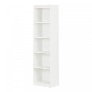 Axess 5-shelf Narrow Bookcase - Pure White 