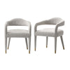Aspen Mid-Century Modern Upholstered Tweed Armchair in Silver Lining - Set of 2