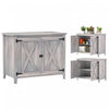 Outsunny Wood Outdoor Storage Cabinet Potting Shed With Shelf