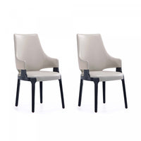 Kara Modern Wood Upholstered Dining Chair in Light Gray - Set of 2 
