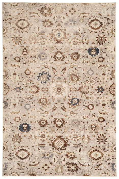 Lunelle Traditional Grey Washable Rug 5'0\" x 7'6\" Indoor Area Rug