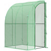 Outsunny 5' X 4' X 7' Outdoor Lean-to Walk-in Garden Greenhouse Polycarbonate With Roll-up Door Hot House For Plants Herbs Vegetables, Green