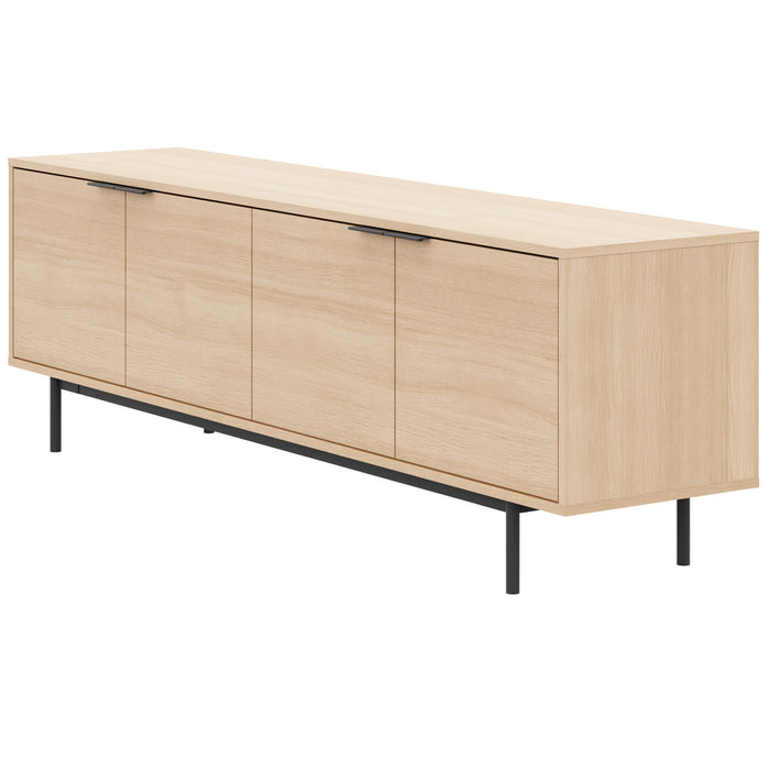 Nordika Hamilton 70\" TV Stand with 4 Storage Cabinets - Natural Blonde Oak