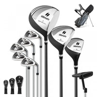 Men's Complete Golf Clubs Package Set 10 Pieces Includes Alloy Driver Grey