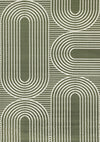 Florence Green White Modern Geometric Arches Rug, 6'7\" x 9'6\" Indoor Area Rug