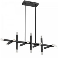Dainolite Francesca Horizontal Chandelier 48w Matte Black Acrylic Diffuser Lamp