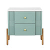Lila Modern Nightstand with Storage Drawers and Metal Handles,Green