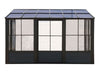 Florence - Wall Mounted Solarium 8x12 Polycarbonate Roof In Black