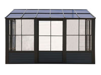 Florence - Wall Mounted Solarium 8x12 Polycarbonate Roof In Black