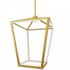 Dainolite Cage LED Pendant 64w Aged Brass Finish White Diffuser Lamp