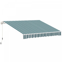 Outsunny 13' X 8' Manual Retractable Patio Awning Sun Shade For Outdoor