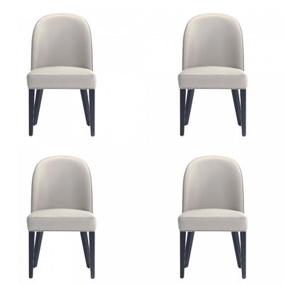 Hillman Modern Wood Upholstered Dining Chair in Light Gray - Set of 4 | Chaise de salle a manger moderne en bois Hillman avec revetement en tissu gris clair - Lot de 4