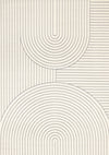 Forte White Grey Curved Arches Indoor Area Rug - 4'7\" x 6'7\"