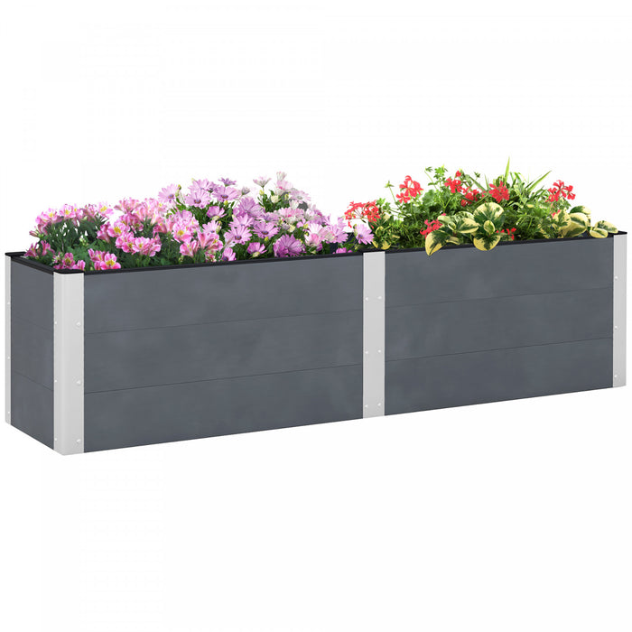 Outsunny 6.6' X 1.6' X 1.8' Raised Garden Bed With Open Bottom Grey