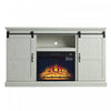 Myrtle Modern Farmhouse 2-Piece Electric Fireplace in Black and Cream Oak