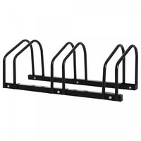 Soozier 3-bike Bicycle Floor Parking Rack Cycling Storage Stand Black