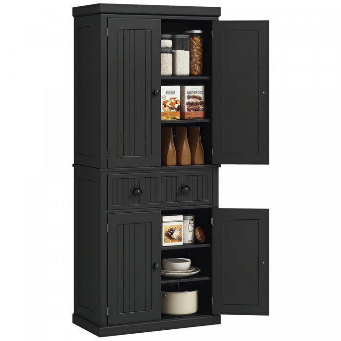 HOMCOM 72\" Kitchen Pantry, Freestanding Storage Cabinet with Drawer, Doors