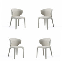 Conrad Mid-Century Modern Upholstered Dining Chair in Wheat - Set of 4