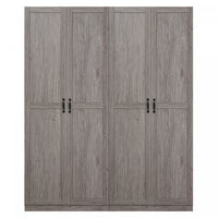 Cornelia Modern 2-Piece Wardrobe Closet in Gray Armoire 