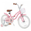 Costway 18\" Kids Bike Toddler Bicycle Withtraining Wheel Kickstand For 4-8 Years Old Girl Red