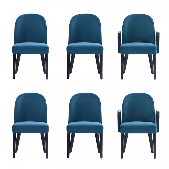 Hillman Modern 6-Piece Dining Chair Set in Blue