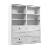 Bestar Versatile 72 W Closet Organizer with Drawers - White