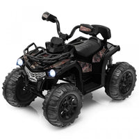 Costway 12v Kids Ride On Atv 4 Wheeler Electric Vehicle With Music & Headlights Soft Start Black