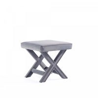 Abigail Mid-Century Modern Upholstered Velvet Accent Bench in Gray