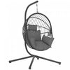 Outsunny Hanging Egg Chair with Thick Padded Cushion, Hammock Chair, Grey