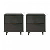 Granville Modern 18\" Nightstand in Charcoal Gray (2-Drawer) - Set of 2