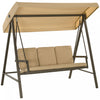 Outsunny 3 Seater Patio Swing Chair, Outdoor Swing Seat, Beige