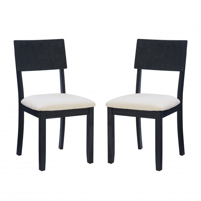 Jorissen Dark Charcoal Linen-Look Fabric Dining Chair - Set of 2