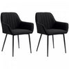 HOMCOM Dining Chairs Set of 2, Upholstered Accent Chairs with Metal Legs