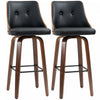 HOMCOM Bar Height Bar Stools Set of 2 PU Leather Swivel Barstools