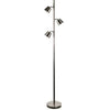 Dainolite Modern 3 Light LED Floor Lamp Satin Chrome Finish