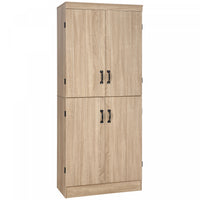 HOMCOM Kitchen Pantry Storage Cabinet, 6-tier Pantry with 4 Doors, Natural