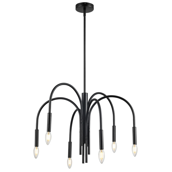 Dainolite Callway 6 Light Chandelier Matte Black Lamp