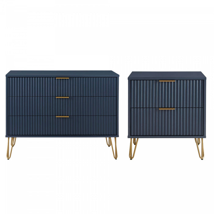 Dumbo Modern 2-Piece Dresser Set in Midnight Blue