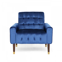 Henley Modern Accent Seating Arm Chair With Tufted Back,polyester Upholstery,blue Accent Chair 