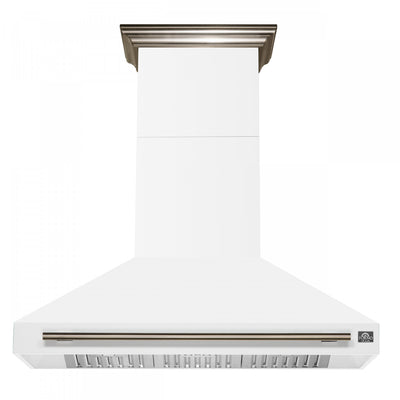 Forno Aria 48 Inch Wall-Mounted White Range Hood-FRHWM5095-48WHT | Hotte de cuisiniere murale Aria de 48 po, blanc-FRHWM5095-48WHT