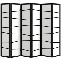 HOMCOM Folding Room Divider, 6 Panel Privacy Screen for Home Office, White