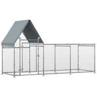 Pawhut Walk In Chicken Run, Large Galvanized Chicken Coop, Hen Poultry House Cage, Rabbit Hutch Meta