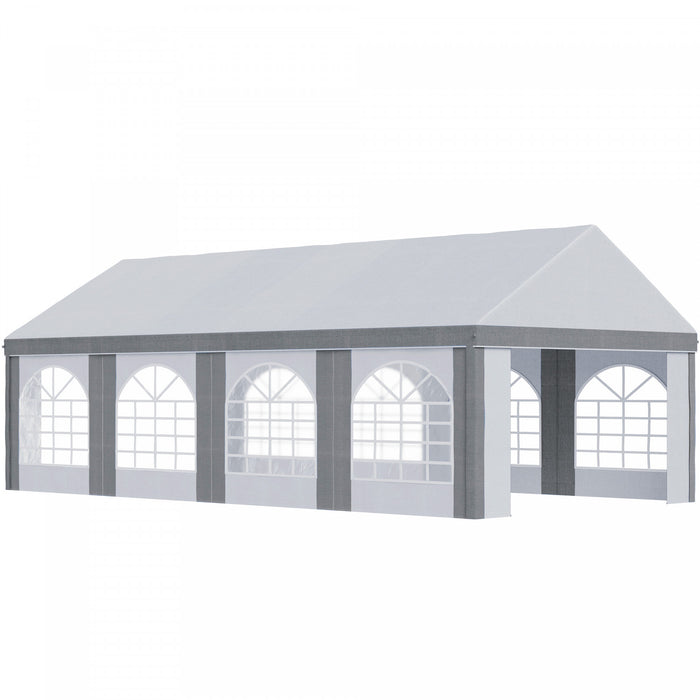 Outsunny 26 X 13ft Party Tent With Sides, 8 Windows And 2 Doors