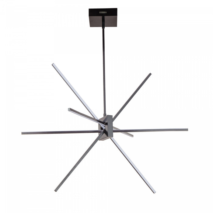 Dainolite Summit LED Chandelier 46w Matte Black White Acrylic Diffuser Lamp