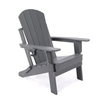 Lake Country Outdoors High-Density Polyethylene Adirondack Chair - Grey Patio Seat