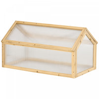 Outsunny Wooden Cold Frame Greenhouse Garden Portable Raised Planter With Openable Top For Indoor, O