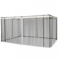 Outsunny Replacement Mosquito Netting For Gazebo 10' X 12' Black Screen Walls For Canopy With Zipper