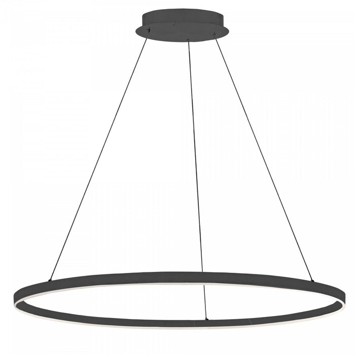 Dainolite Circulo Chandelier 63w Matte Black Finish White Acrylic Diffuser Lamp