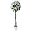 White 47\" Poinsettia Tree